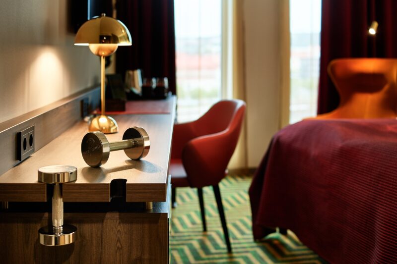 Detaljbild av hotellrum på Profil Hotel Halmstad Plaza.